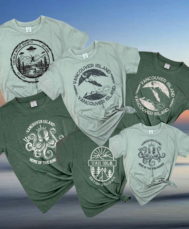 Clothing with Vancouver Island designs, made in Crofton on Vancouver Island Canada by Lincoln & Grae