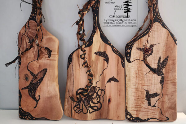 gorgeous Vancouver Island wildlife charcuterie boards made by Elevatedware