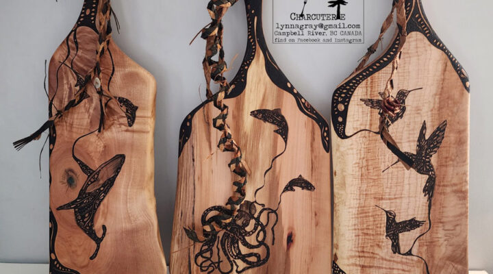 gorgeous Vancouver Island wildlife charcuterie boards made by Elevatedware